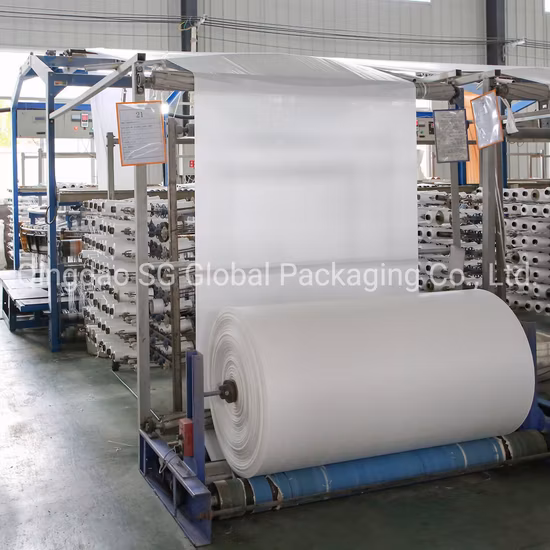 Fabricant certifié GRS personnalisé imprimé blanc laminé étanche à l'humidité en plastique raphia tissu sac PP tissé polypropylène tissu en rouleau pour sacs