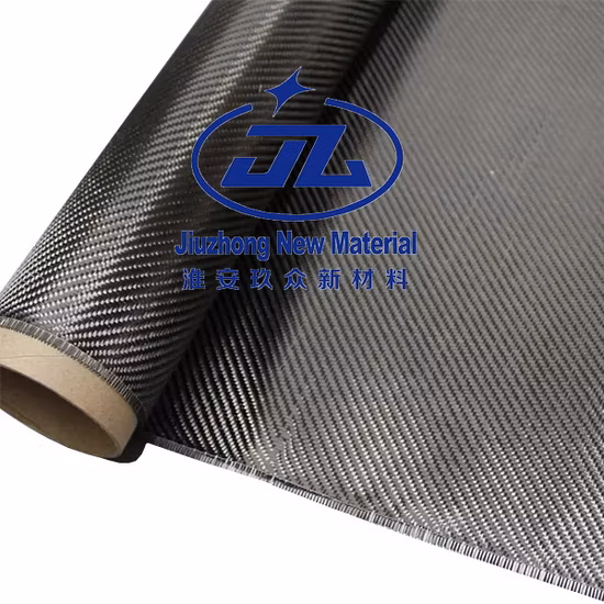 La Chine Usine 3K 1500d Fibre de Carbone Colorée Bleu Plaine Sergé 200GSM Carbone Tissu Hybride Kevlar-Carbone